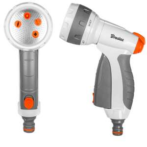 Bradas White Line adjustable 5-position metal watering nozzle with coupling connection, 1/2 inch flow - Sprinkler Head