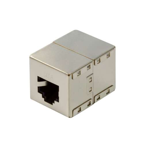 Inline конектор Logilink Cat.6 RJ45, екраниран, за удължаване на Ethernet или телефонни пач кабели