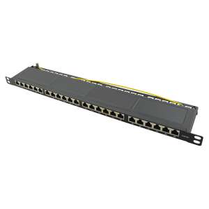 Logilink Cat.6A Patch Panel 24-port STP, fekete, fél egység magasságú 91296922