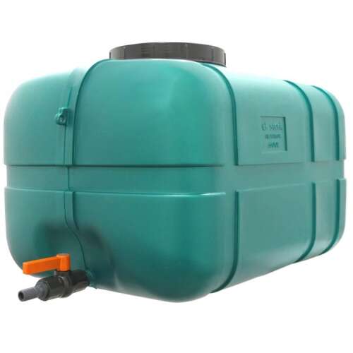 300L Csapos Tartály, zöld műanyag víztartály csappal, 300 literes, esővízgyűjtéshez, kertészkedéshez, öntözéshez