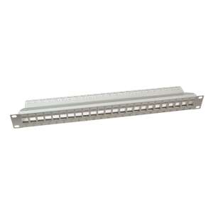 Logilink 19 hüvelykes 24 portos patch panel keystone jack csatlakozókhoz, 1U, szürke - Patch panel