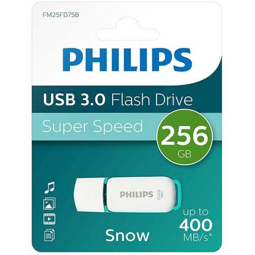 Philips FM25FD75B memorii flash USB 256 Giga Bites USB Tip-A 3.2 Gen 1 (3.1 Gen 1) Turcoaz, Alb