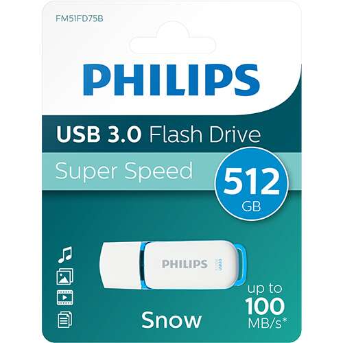 Pen Drive 512GB Philips Snow Edition USB 3.0 fehér-kék (FM51FD75B / PH114258) (FM51FD75B)