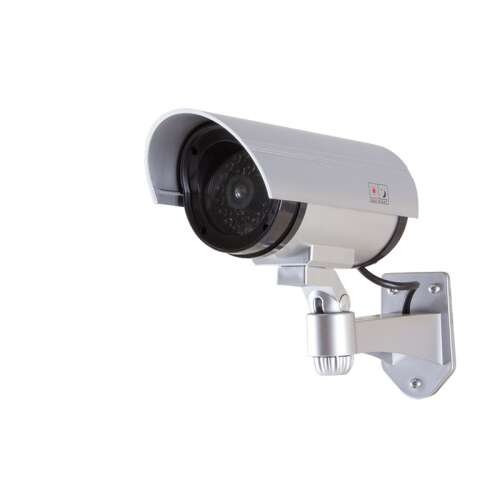 LogiLink Dummy-Überwachungskamera mit rotem Blinklicht, silber