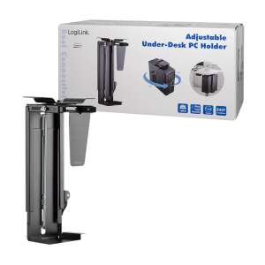 Logilink Verstellbare PC-Halterung zur Montage unter dem Schreibtisch mit Verpackung - Ständer für Monitoren