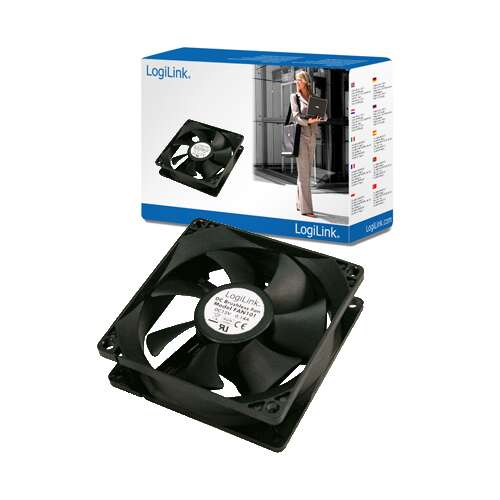 LogiLink 80x80x25mm czarny wentylator PC, 4-pinowe złącze, 25cm przewód