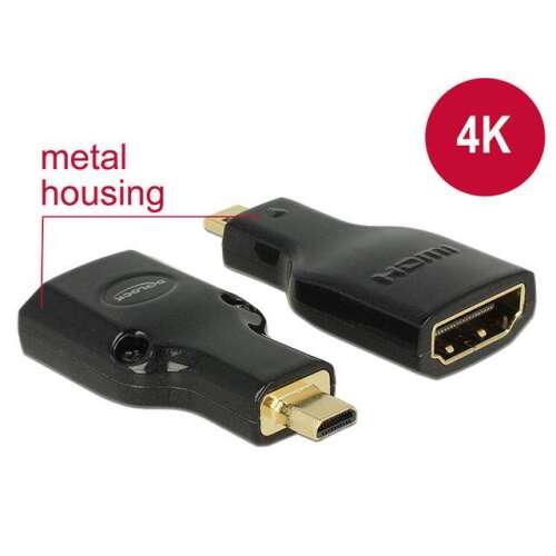Delock - adapter HDMI Micro-D(M)->HDMI(F) High Speed HDMI with Ethernet 4k - 65664 72455620
