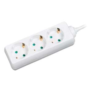 LogiLink 3-way Schuko power strip with child protection, 1.4m cable, white - Logilink Power Strip