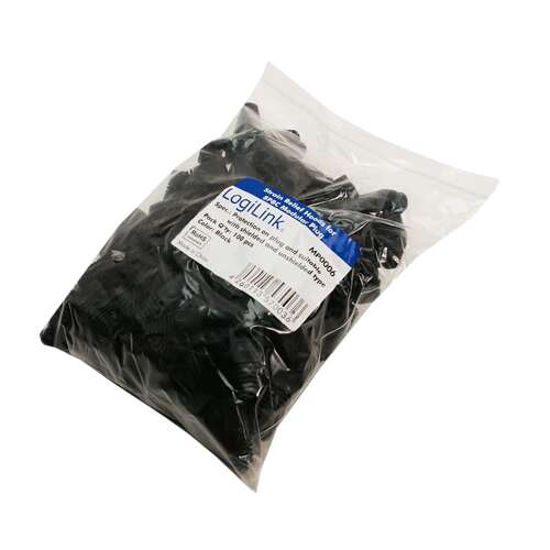 LogiLink Strain Relief Hoods for 8P8C Modular Plugs, 100 pack, black