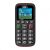 Maxcom MM428BB front view, black and red senior mobile phone with large buttons