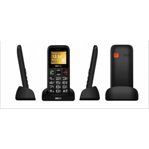 Collage des Maxcom MM426 Seniorenhandys mit Ladestation - Maxcom