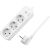 White Logilink power strip with three sockets and on/off switch