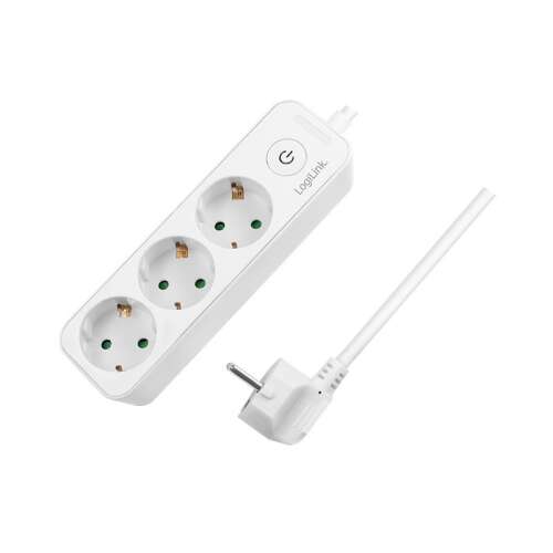 Logilink 3-way power strip with switch, 3x CEE 7/3, 1.5 m, white