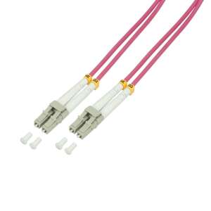 Logilink OM4 fiber optic patch cable, LC-LC connector, 2 meters, purple - Optical Cable