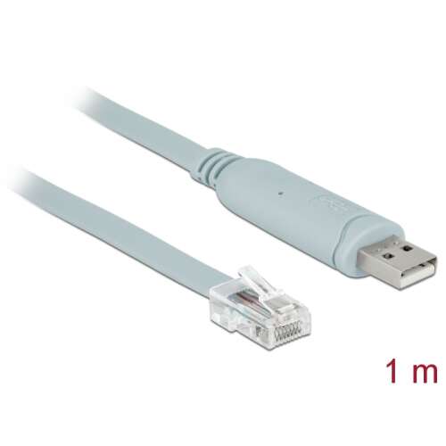 Delock USB 2.0 to RS-232 Serial Adapter Cable, 1 meter, gray