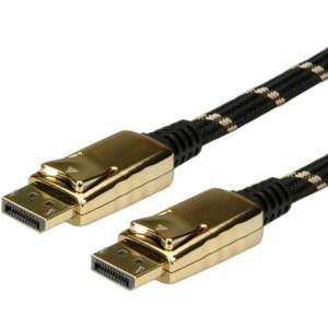 Cablu, ROLINE, DisplayPort Male - DisplayPort Male, 1 m, Negru/Auriu 72415234 Calculatoare si accesorii