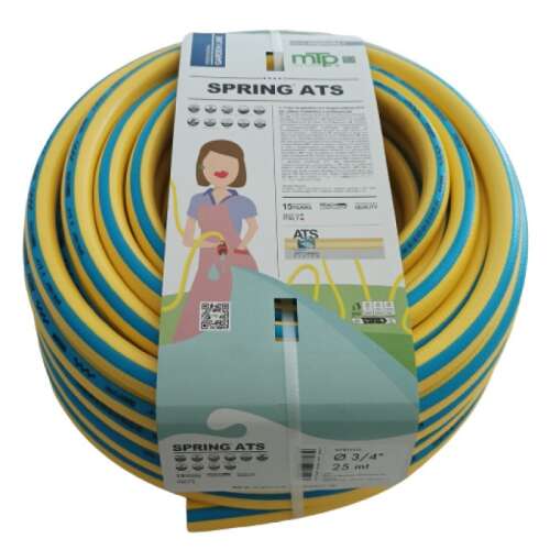 Spring ATS 3/4 inch 50 meter garden hose, anti-twist, yellow and blue, 6 layers
