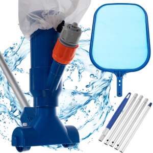 Kit curatare piscina 2 in 1, aspirator si plasa, maner transport, baston telescopic