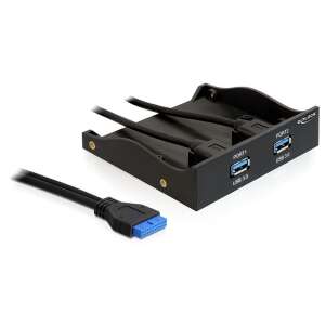 Delock USB 3.0 front panel with 2 ports, internal 19 pin USB 3.0 pin header - USB Hub