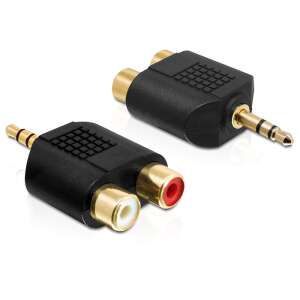 Delock Adapter Audio Stereo Klinke 3,5 mm 3 pin apa; 2 x RCA (RCA) Mutter 57622012 Jack Adapter