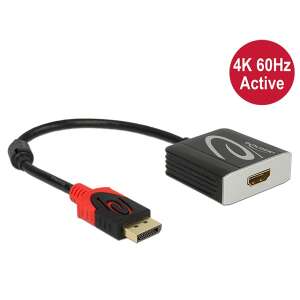 DELOCK DisplayPort auf HDMI Adapter, 4K 60Hz aktiv, schwarz - Delock DisplayPort-Konverter