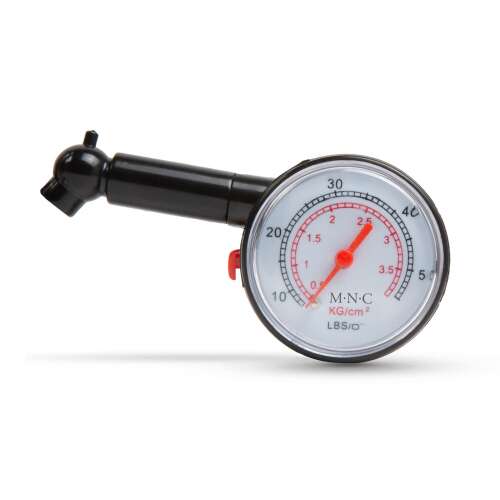 Analog tire pressure gauge, black, M-N-C brand
