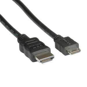 ROLINE HDMI - Mini HDMI kábel Ethernettel, 2 méter, fekete - HDMI kábel