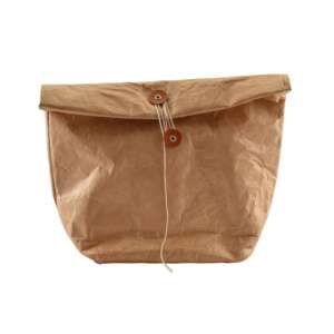 Hnedá, papierová, izolovaná obedová taška so šnúrkovým uzáverom - Chladiace tašky, chladiace vložky