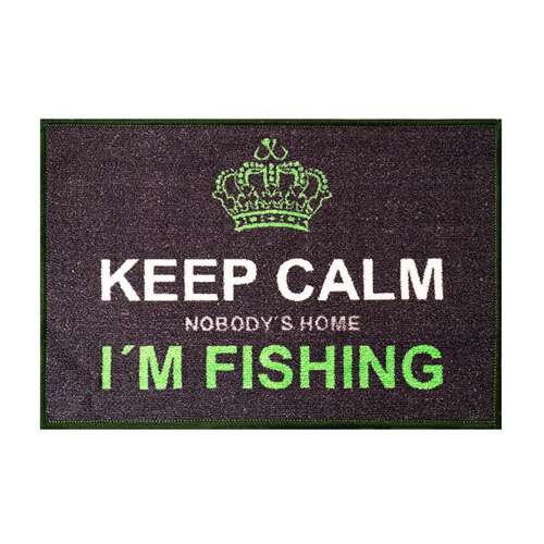 Keep Calm I'm Fishing lábtörlő, vicces lábtörlő, horgász lábtörlő, 60x40cm, Delphin - Vicces lábtörlő