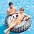 Intex Monster Truck inflatable swim ring, black and grey, 45 inches, in use