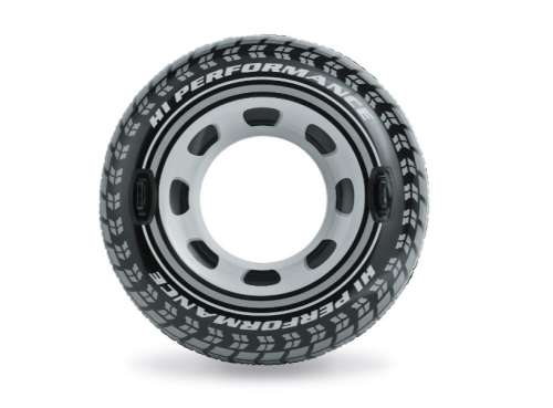 Intex Monster Truck inel de înot gonflabil, negru și gri, 114 cm