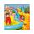Intex inflatable dinosaur kids pool with slide and water spray, kid playing in the pool