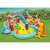 Intex inflatable dinosaur kids pool with slide and water spray, kids playing in the pool