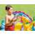 Intex inflatable dinosaur kids pool with slide and water spray, kid playing with the rings