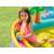 Intex inflatable dinosaur kids pool with slide and water spray, kid playing in the pool