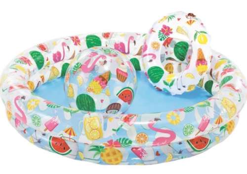 Intex Just So Fruity aufblasbarer Pool-Set mit Frucht-Design, inklusive Ball und Ring
