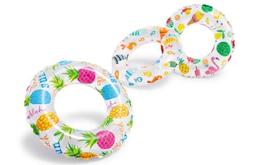 Intex Lively Print inel de înot gonflabil cu design de ananas
