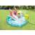 Intex aufblasbarer Pool mit Rutsche, Alligator-Sprinkler und Sonnenschirm - drei Personen spielen