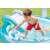 Child playing in Intex inflatable pool with slide and alligator sprinkler