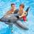 Intex Great White Shark inflatable ride-on, kids playing in pool