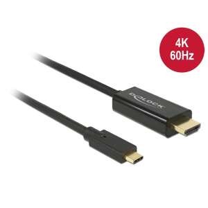 Delock 85290 Kábel USB-C csatlakozó > HDMI csatlakozó (DP vált.) 4K 60 Hz - 1 m 81280149 
