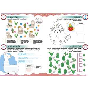 Lámás foglalkoztató füzet matricákkal gyerekeknek, számolással, színezéssel és pontok összekötésével - Gyermek & Ifjúsági könyv
