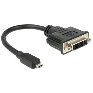 Delock - 65563 - HDMI mikro-D dugó - DVI 24+5 pol. aljzat átalakító, 20 cm kábel 57323304 