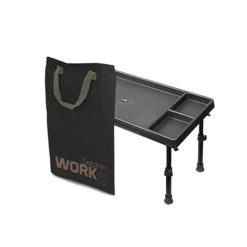 Rybársky stôl Delphin Works s prenosnou taškou, čierna