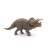 Triceratops dinosaur figure, realistic, brown, standing, 3D model, for kids, educational toy