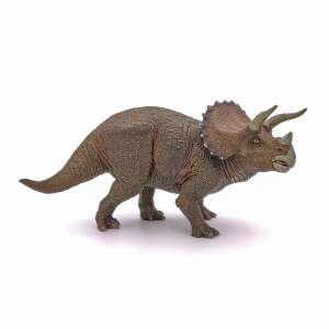 Triceratops dinosaur figure, realistic, brown, standing, 3D model, for kids, educational toy - Papo Figure