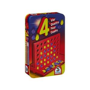 Schmidt Spiele Vier in schöner Metalldose társasjáték, négyes játék, klasszikus játék, családi játék, utazási játék - Schmidt