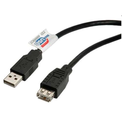 Kabel przedłużający USB A do USB A Roline, 80cm, czarny