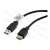 Roline USB A to USB A extension cable, 80cm, black