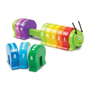 Jucărie de stivuire din lemn Melissa & Doug Counting Caterpillar, învățare colorată a numerelor - Melissa & Doug Jocuri de dezvoltare pentru copii mici